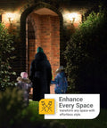 Dusk To Dawn Outdoor LED B11 Candelabra Bulb With Photocell Sensor illuminating a house entrance at night