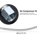 Heavy Duty Flexible Air Compressor Hose 40 Cm Cast Steel Connectors High Pressure Pneumatic Line With Ironclad Seals, detailed view.