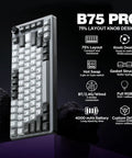 Kickass 75 Percent Tri Mode Wireless Mechanical Keyboard With Hot Swap Keys And Large 4000 Mah Battery For Smooth Typing Vibes And Heavy Gaming Flows In Dark Grey Finish, 75% layout with knob design.