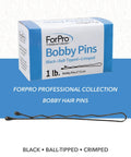 Professional Ball Tipped Bobby Pins Lock It Down With An Insanely Secure Crimped Grip Perfect For Updos And Taming Flyaways 400 Count Black Hair Clips For Everyday Styling in blue packaging.