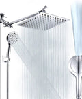 8 Inch High Pressure Rain Shower Head With 11 Inch Extension Arm And 10 Mode Handheld Set Chrome Finish