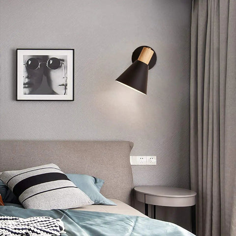 Black Adjustable Wood Style Wall Sconce Reading Lamp For Bedroom Hallway And Living Room Go To Lighting Hardwired 1 Pack