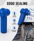 Sleek 5 Piece Brake Bleeder Connector Kit With Hose Adapter And Coupler Fittings For Cars Trucks SUVs To Make Fluid Changes Fast And Mess Free Blue blue plastic hose adapter with tight seal for brake bleeding