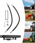 Heavy Duty Hydraulic Top Link Cat 2 For Tractor And Excavator With Two-Way Check Valve Locking and dual hoses on display.