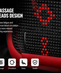 Chill Out Hot Summer Drives With These Wooden Beaded Truck Seat Cushions For Workhorse Electric Delivery Vans 2024+ Heavy Duty Cool Breathable Red Pad close-up of red beaded massage design.