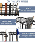 Heavy Duty Corner Garden Tool Organizer For Garage And Shed Storage That Holds Up To 50 Long Handled Tools Rakes Brooms Shovels