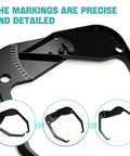 No Sweat Rim Width Caliper Tool For Cars Quick Fitment Gauge showing precise markings on durable black ABS material.