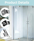 Heavy Duty Chrome Plated Shower Door Handle Replacement Set with chrome finish and mounting hardware, designed for smooth operation.