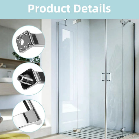 Heavy Duty Chrome Plated Shower Door Handle Replacement Set with chrome finish and mounting hardware, designed for smooth operation.