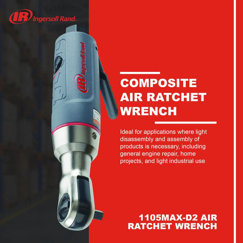 Beast Mini Air Ratchet Wrench With One Quarter Inch Drive, 30 Foot Pounds Of Torque, 300 RPM highlighted against red background