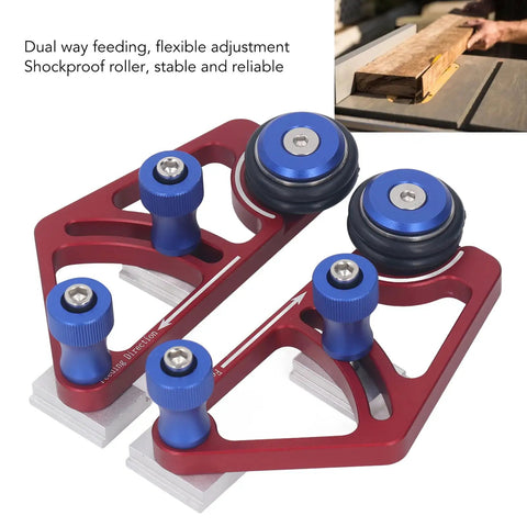 Knock Out Clean Cuts With This Heavy Duty Aluminum Bearing Roller Feeder Jig For Table Saws And Band Saws featuring dual precision rollers.