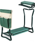 Garden Kneeler And Seat Two In One Foldable Bench Stool With Tool Bag Pouch EVA Foam Pad For Kneeling Or Sitting Outdoor Gardening Essentials Easy To Use Lightweight And Sturdy Green