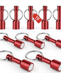 10 Pack Keychain Magnets for Gold and Jewelry Testing - Neodymium Pocket Magnetic Tester Kit, Red Key Holders
