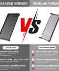 Dang Solid Heavy Duty Cast Iron Griddle Replacement Center Plate For Gas Range Stove Top Grid Flat Top Pan side by side comparison with aluminum griddle.