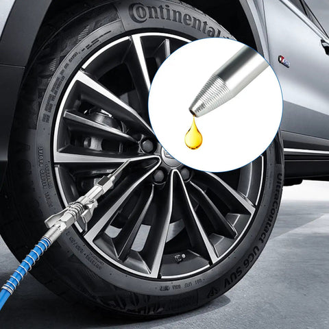 Grease Gun Needle Tip Kit With Four 18G Needle Nozzles, Two Needle Dispensers And One Rubber Joint Nozzle lubricating car wheel