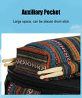Road Warrior Snare Drum Gig Bag With Padded Shoulder Strap Heavy Duty Oxford Fabric Portable Music Case Built Tough For Long Haul Tours And Open Roads Plus All Weather Protection showing auxiliary pocket for drum sticks.