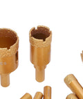 Get The Ultimate 12-Piece Hole Saw Kit With M10 Drill Bits For Ceramics Brick And Glass Plus Dry Wet Drilling Capability Using High Speed Steel Core Bits In Sizes From 6-35MM Perfect For Pros And DIYers Akin To A Total Game Changer. 30mm and 14mm diamond hole saw bits