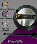 MachE ball turning attachment for lathe, steel body with black exterior and silver circular dial