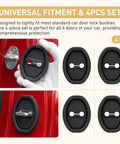 Slick Silicone Door Lock Protectors Universal Auto Latch Guards in black, 4-piece set fitting standard car door locks.