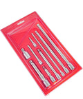 Versatile 9 Piece Ball Joint Socket Adapter Kit For Mechanics And DIYers With High Strength Steel Extensions To Tackle Tight Engine Slots and Confined Spaces Smoothly, 9-piece steel set in red case