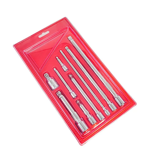Versatile 9 Piece Ball Joint Socket Adapter Kit For Mechanics And DIYers With High Strength Steel Extensions To Tackle Tight Engine Slots and Confined Spaces Smoothly, 9-piece steel set in red case