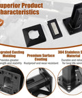 Rock Solid Square Glass Pin Clamps For Zero Drill Hassle Premium 304 Stainless Steel Railing Post Fittings showing integrated parts in smooth black finish.