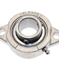 Badass 25.4mm Stainless Steel Two Bolt Flange Bearing Unit Set Screw ABEC 7 Precision Handles Heavy Loads Water Coat Stops Rust In Rain Snow Keeps Stuff Running Smooth Boosting Motor Efficiency And Pump Lifespan For Reliable Industrial Work, two-bolt flange bearing unit