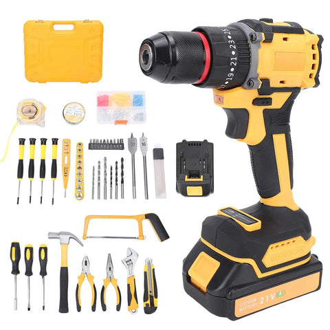 Heavy Duty Workhorse 21V Cordless Impact Driver And Power Drill With 40 Nm Torque 550W Motor 3 In 1 Versatile Set on display.
