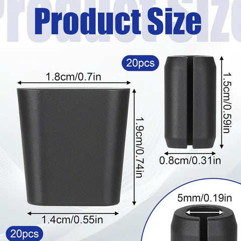 Non Slip Sink Rack Feet Set With Rubber Bumpers For Scratch Proof Protection dimensions showing size and quantity 20pcs