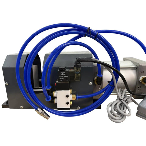 Heavy Duty Pneumatic Cable Cutter Machine With 110V Power For Hard And Soft Wire Cutting Up To 240mm2 showing blue hoses and electrical components.