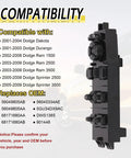 Power Window Switch Driver Side Control For Dodge Durango 2001 2003 Ram Truck 2002 2009 Dakota 2001 2004 Sprinter 2005 2009 Replace OEM 56049805AA 56049805AB with compatibility chart