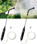 Two Pack Cordless Plant Sprayer Wand Set Rechargeable Battery Powered Garden Sprayer With Adjustable Nozzle Telescopic Wand And 10 Ft Hose in use