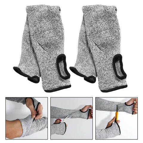 Hella Durable Cut Resistant Arm Sleeves Level Five Protection Badass Anti Slash Forearm Guard Two Piece Set For Heavy Duty Industrial Orchard And Mechanic Workshop Projects