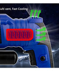 Close-up of Heavy Duty Electric Hydraulic Pliers Terminal Crimping Machine showing multi-vent cooling mechanism for fast performance.