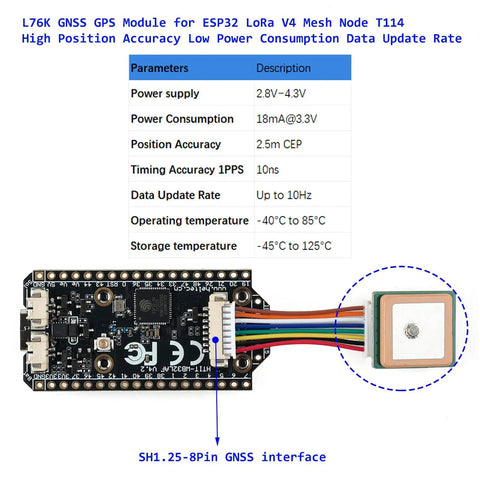LoRa V4 Development Board With L76K GNSS GPS Module And 3000mAh 3.7V Battery, WiFi BLE LoRa Kit For Arduino Meshtastic LoRaWAN