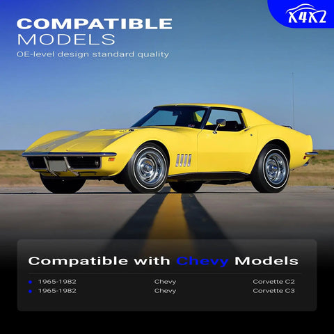 1965-1982 yellow Corvette matching "Stainless Steel Parking Brake Hardware Kit LH And RH For 1965 1982 Corvette C2 C3 Replacement Set Durable Easy Install For Daily Drivability With Solid Build And Long Lasting Performance"