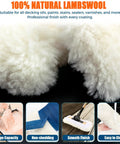 Close-up of lambswool in 4 Pack Pro Grade 10 Inch Lambswool Applicator Kit With 180 Degree Adjustable Lambskin Deck Stain Applicator
