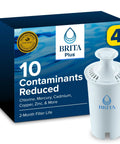 High Density Water Filter For Pitchers And Dispensers Traps 2x Contaminants, BPA Free Pack Of Four Replacement Filters