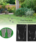 Two Pack Footprint Molds For Concrete Path Pavers, Garden Stone Stepping Stone Molds in a garden setting, durable ABS plastic.