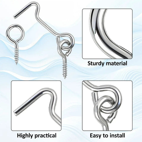 Heavy Duty 2 Inch Cabin Hook And Eye Latch 12 Pack Tough As Nails Zinc Plated Steel Hardware For Wood Gates Doors Cabinets Rust Proof Easy Install Secure Lockup With Screws, showcasing sturdy and practical design.