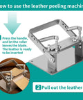 Pro Grade Leather Skiver And Cutter Kit with Skiving Machine Peeler, showing stainless steel device for leather thinning.