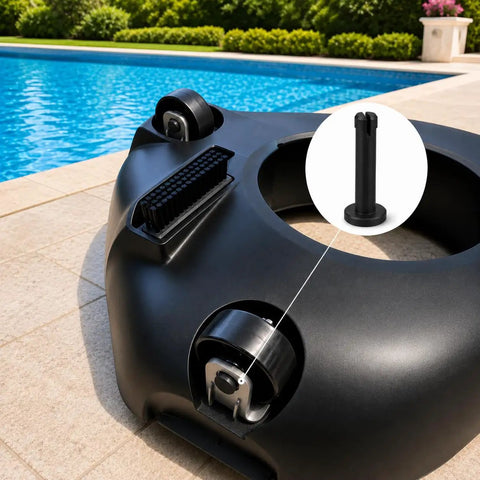 Kick Your Pool Cleaner Back On The Road With These Replacement Axle Pin And Wheel Fasteners Compatible With Aiper Seagull Se Genuine Ride Repair Kit 8 Pack No Hassle Fix, showing black axle pin and wheel.