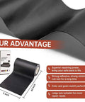 Top Shelf Black Leather Repair Tape That Seriously Saves Your Gear Easy Peel Stick Self Adhesive Vinyl Patch For Couches Sofas And Car Seats Zero Heat Or Messy Tools Required Guaranteed To Stick Like Crazy, 3 inch x 60 inch roll on a flat surface.