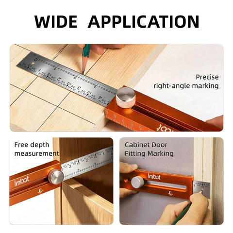 Heavy Duty Adjustable Leveling Marking Ruler With Dual Bubble Levels For Quick Plumb Alignment Hella Durable Aluminum Alloy Build Beat Down Ready To Handle Drops While Serving Up Sick Precision On Every Carpentry And Woodworking Job Site