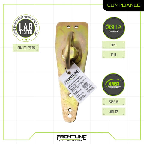 Bull Ring Roof Anchor Reusable For Flat Roofs With Wooden Structures Quick Setup And Fall Arrest Restraint System Positioning Applications Zinc Plated Steel OSHA And ANSI Compliant