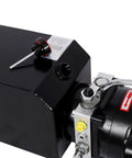 Heavy Duty Hydraulic Power Unit For Auto Lifts 220V Single Phase with 14 Quart reservoir and safe relief valve details.