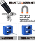 Magnetic Torx Screwdriver Set 14 Pieces In CR V Steel T4 to T40 showing magnetizing and demagnetizing function