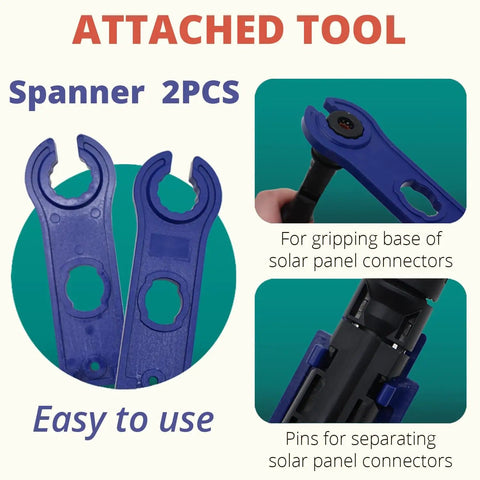 Blue spanner wrenches for Solar Connector Kit With 12 Pairs Of Connectors, 2 Spanner Wrenches, And Wire Crimper For Photovoltaic Systems