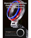 Close-up of aluminum magnetic phone tripod with double-layer magnetic ring, compatible with iPhone 12-16 Pro Max series.