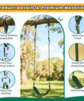 Heavy Duty Kids Swing Seat With 79 Inch Adjustable Rope And 330 Lbs Capacity, Includes 2 Carabiners And 2 Extra Hanging Straps